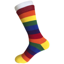 Half Cushion Cotton Fashion Logo Sport Rainbow Socks (JMCC06)